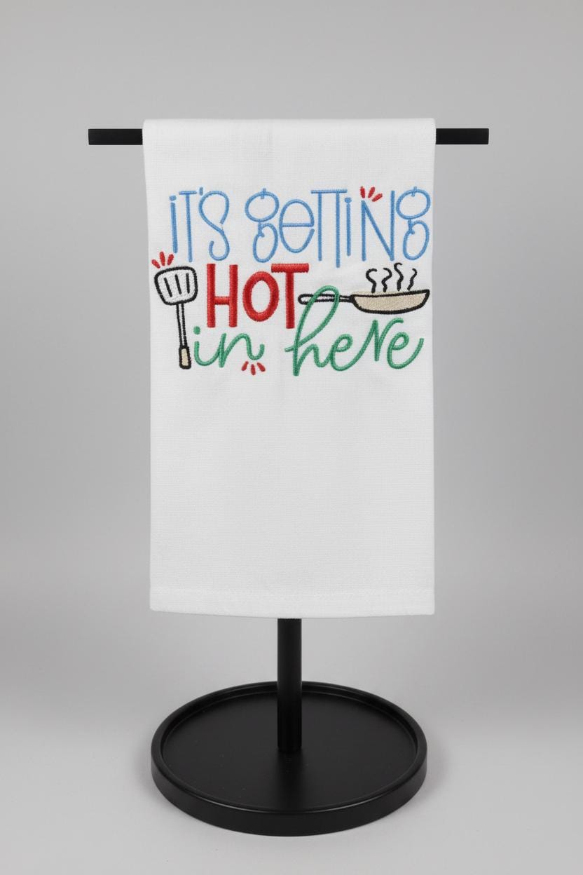 Charming Kitchen Towel Dish Towel Embroidered Tea Towel Cute Kitchen Decor Gift for Bakers Chefs Dish Rag Funny Towel