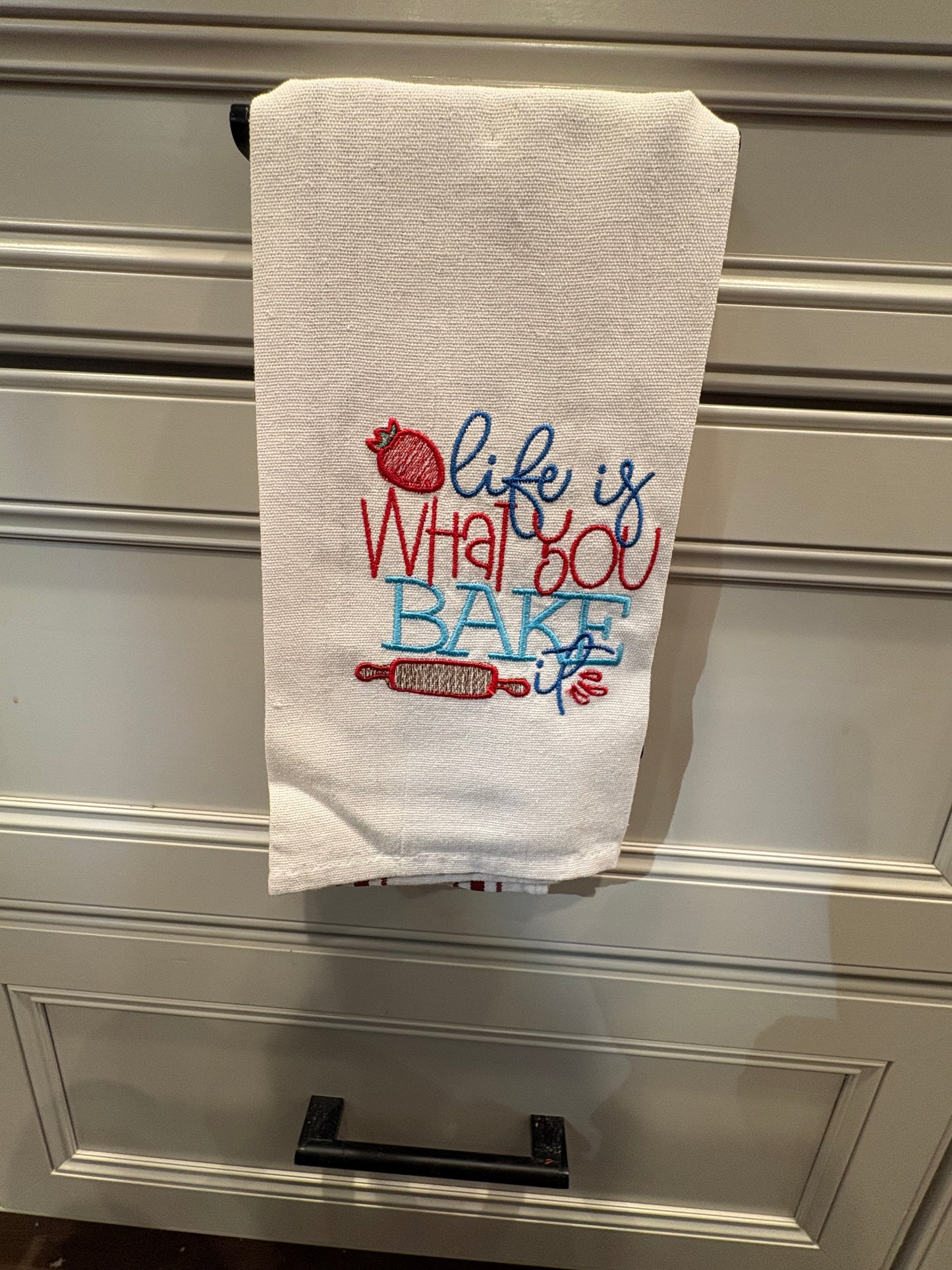 Funny "Life is what you Bake IT" Dish Towel