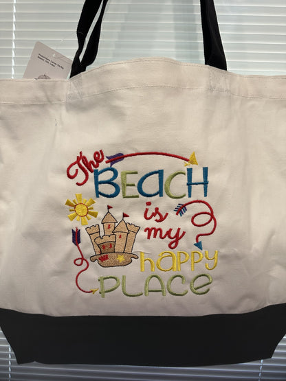 BEACH happy place TOTE BAG