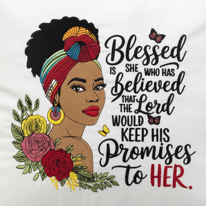 Blessed is she Who Believes Pillow