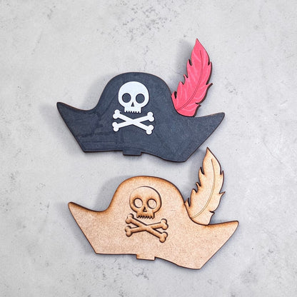 DIY Wood Kit: Hat Accessory Kit - Paint Your Own Peel and Stick MDF Craft - Kids Activity Kit