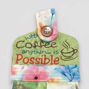 Coffee Floral Towel With Topper