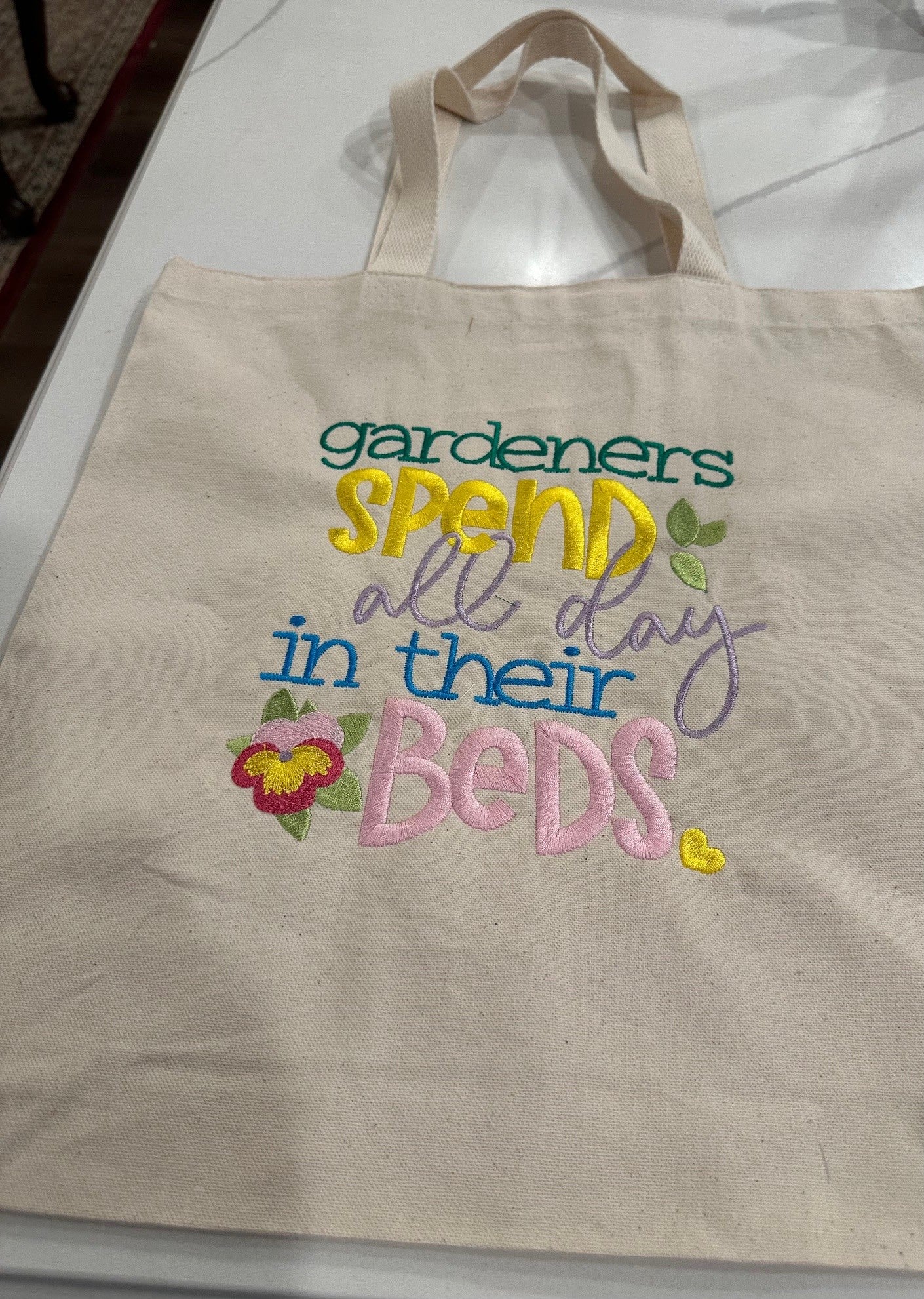 Gardeners Spend All Day in their Beds Canvas Tote bag
