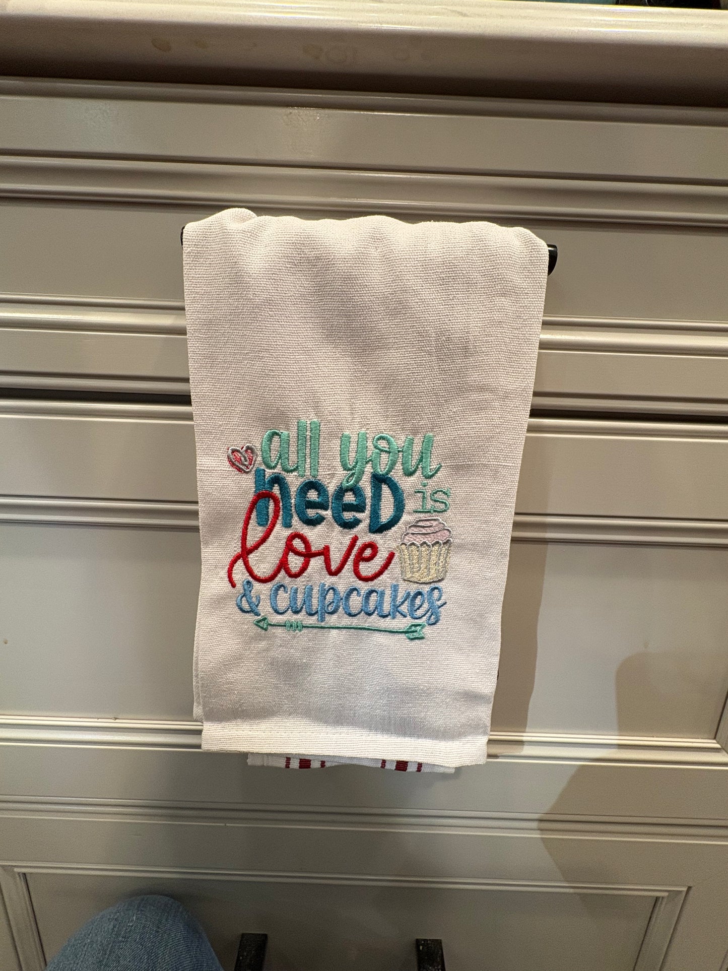 Funny "Love & Cupcakes" Dish Towel