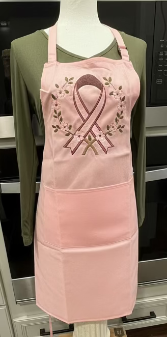 Breast Cancer Ribbon with Cherry Blossom Laurel