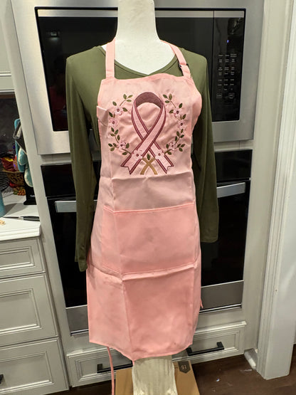 Breast Cancer Ribbon with Cherry Blossom Laurel