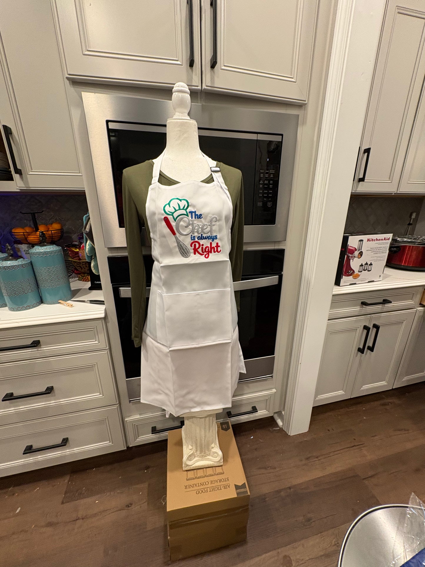 The Chef is always Right Embroidered Apron