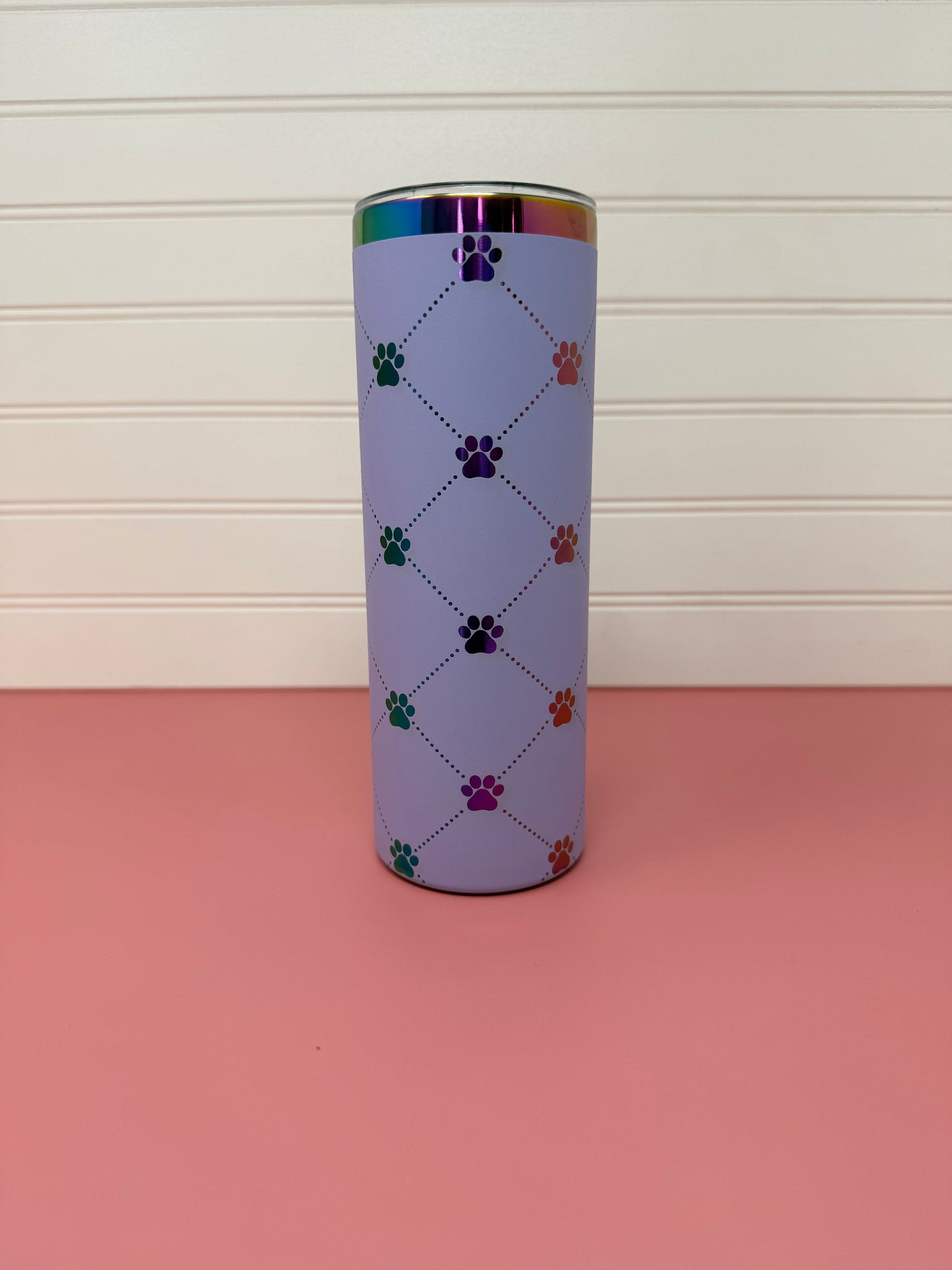 Paw Print Argyle 20oz Skinny Tumbler