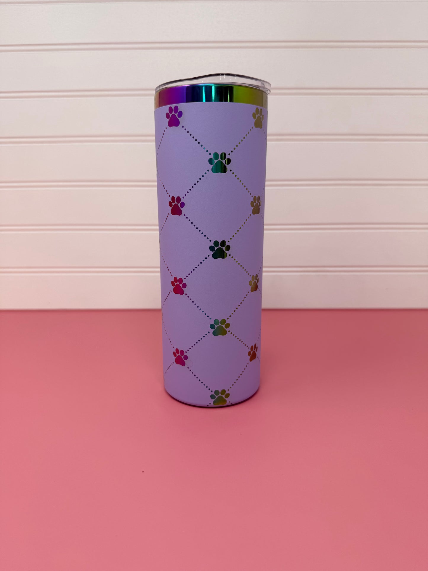 Paw Print Argyle 20oz Skinny Tumbler