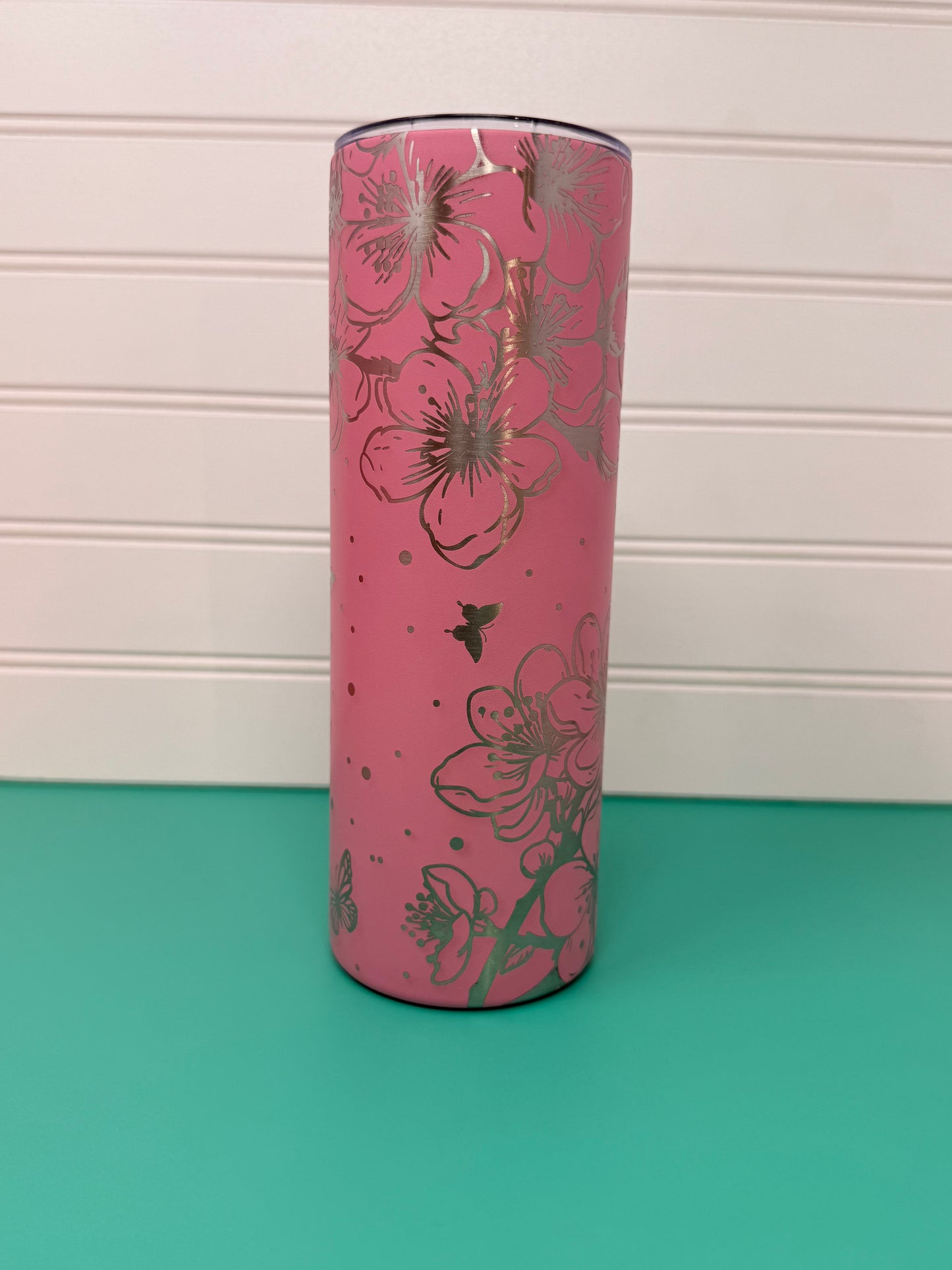 Cherry Blossom & Butterflies 20oz Skinny Tumbler