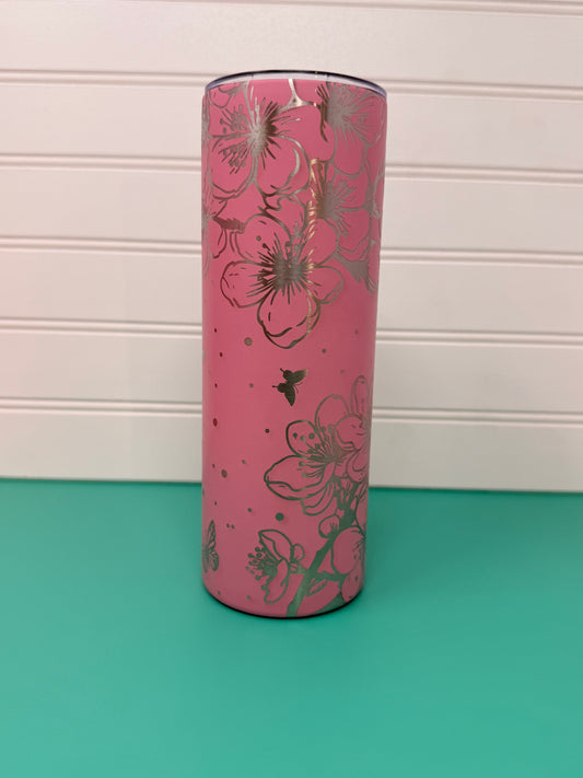 Cherry Blossom & Butterflies 20oz Skinny Tumbler