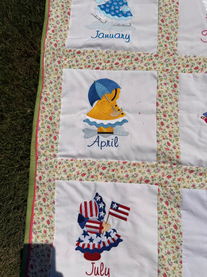 Sunbonnet Sue Months of the Year Quilt