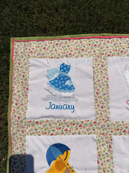 Sunbonnet Sue Months of the Year Quilt