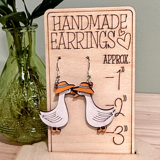Silly Goose Earrings | Handmade Goose Dangle Earrings