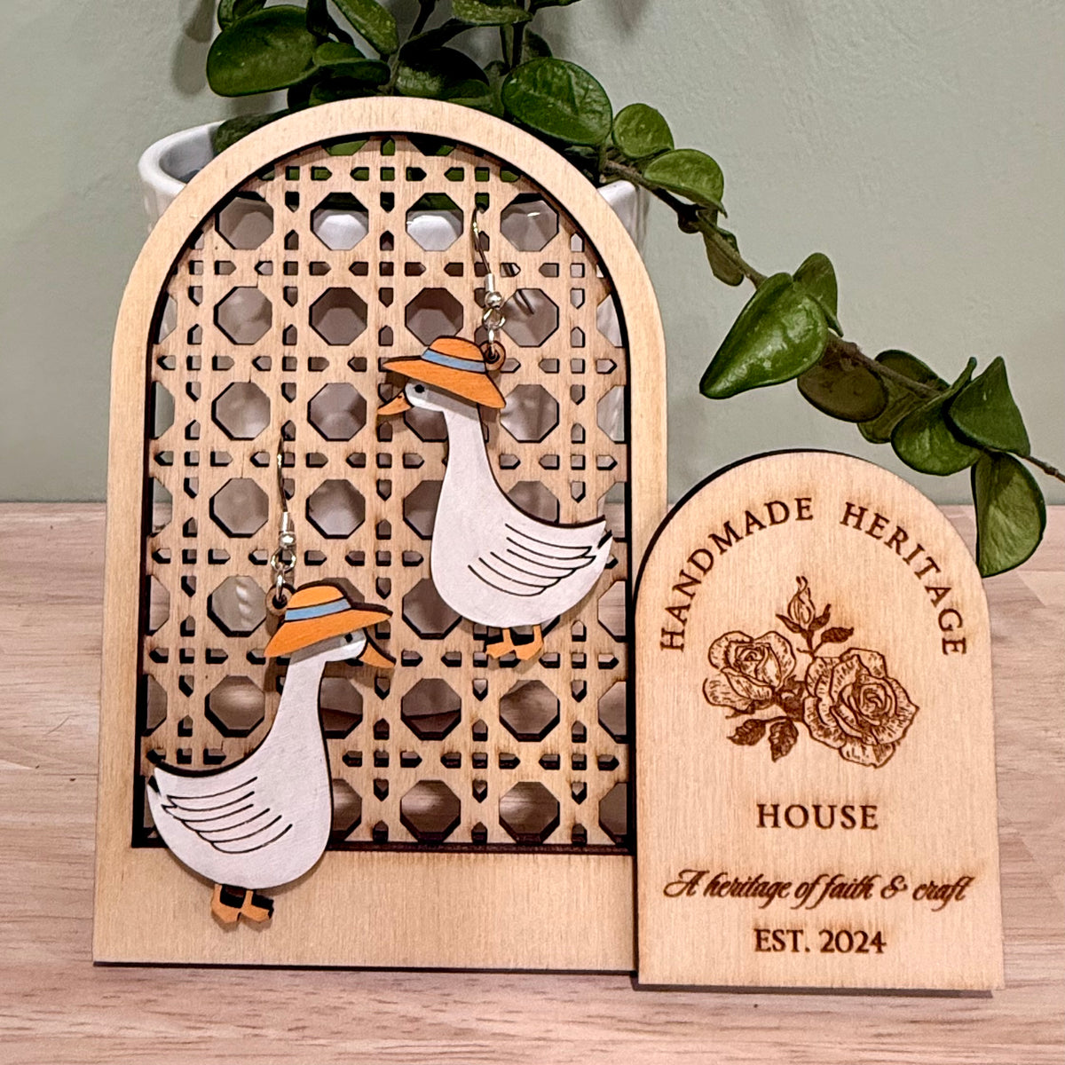 Silly Goose Earrings | Handmade Goose Dangle Earrings
