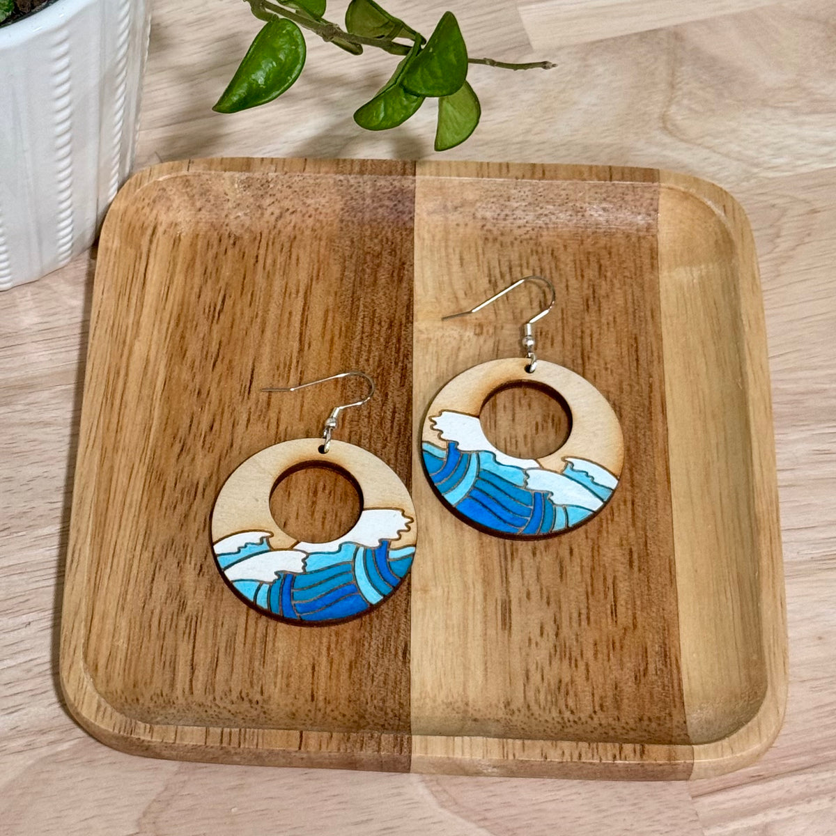 Ocean Waves Earrings | Handmade Sea Dangle Earrings