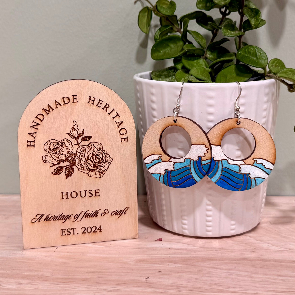 Ocean Waves Earrings | Handmade Sea Dangle Earrings