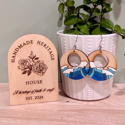 Ocean Waves Earrings | Handmade Sea Dangle Earrings