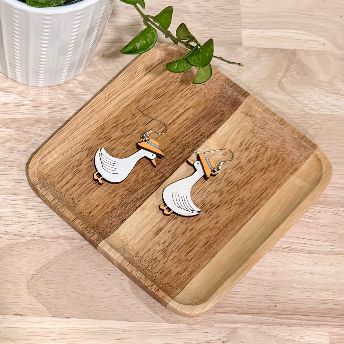 Silly Goose Earrings | Handmade Goose Dangle Earrings