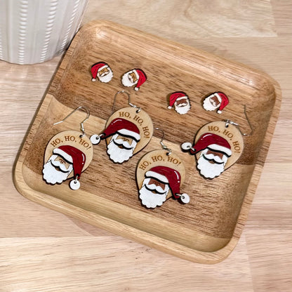 Santa Clause Stud Earrings | Handmade Christmas Post Back Earrings
