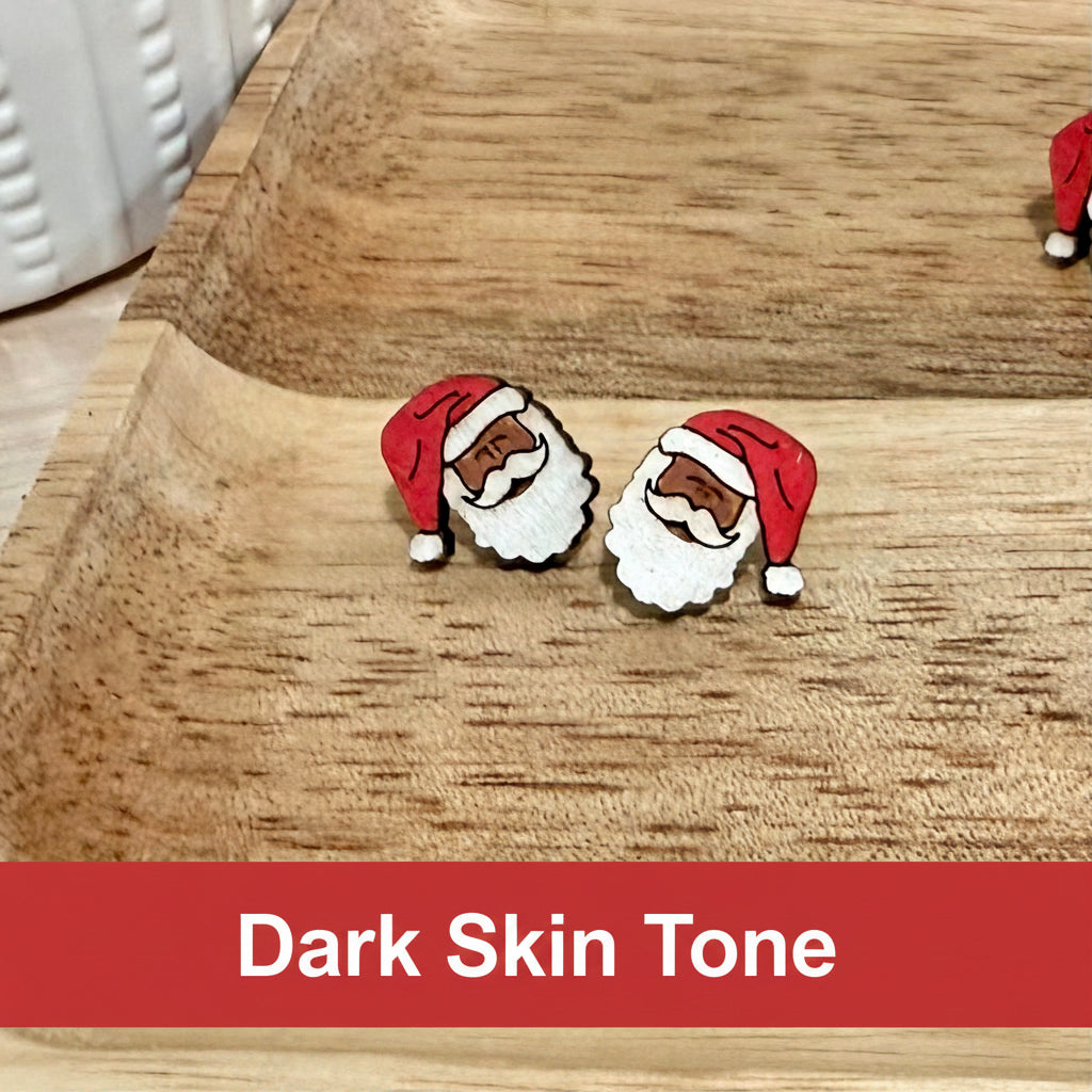 Santa Clause Stud Earrings | Handmade Christmas Post Back Earrings