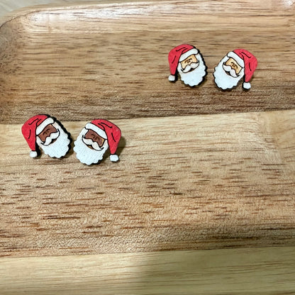 Santa Clause Stud Earrings | Handmade Christmas Post Back Earrings