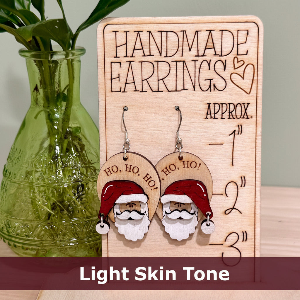 Santa Clause Earrings | Ho Ho Ho Christmas Handmade Dangle Earrings