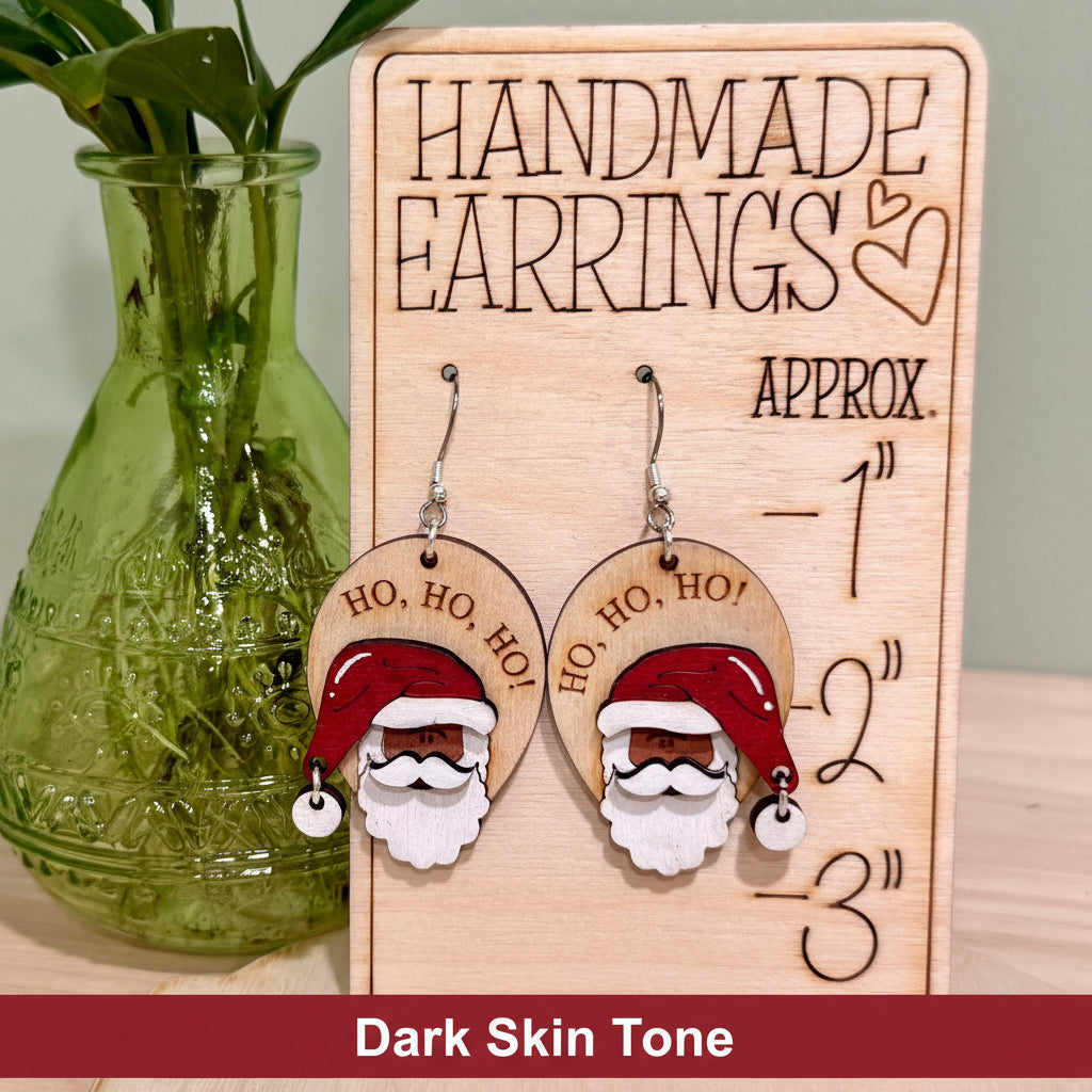 Santa Clause Earrings | Ho Ho Ho Christmas Handmade Dangle Earrings