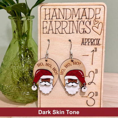 Santa Clause Earrings | Ho Ho Ho Christmas Handmade Dangle Earrings