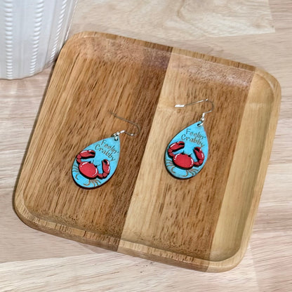 Funny Crab Earrings | Feelin' Crabby Handmade Dangle Earrings