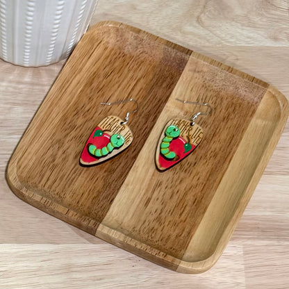 Teacher Life Dangle Earrings | Handmade Book Worm Earrings