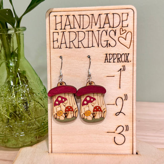 Merry Mushrooms Dangle Earrings | Handmade Dangle Earrings