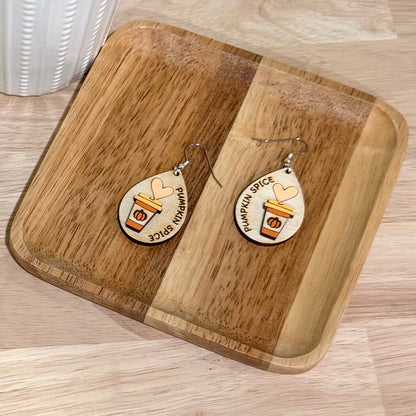 Pumpkin Spice Dangle Earrings | Handmade Fall Dangle Earrings