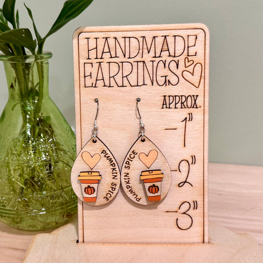Pumpkin Spice Dangle Earrings | Handmade Fall Dangle Earrings