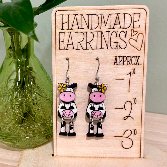 Dancing Cows Dangle Earrings