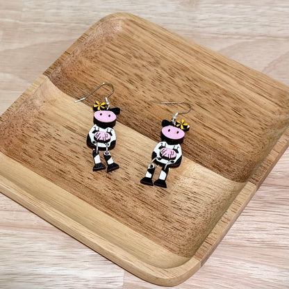Dancing Cows Dangle Earrings