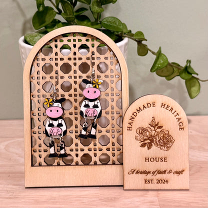 Dancing Cows Dangle Earrings