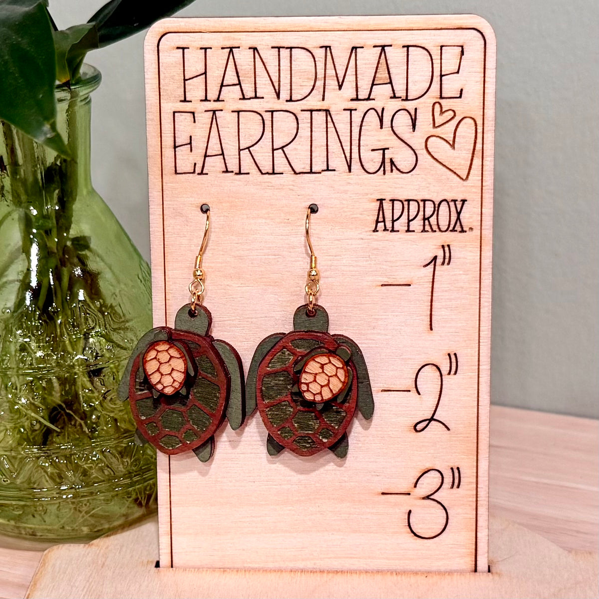Mama Turtle Earrings | Handmade Dangle Earrings