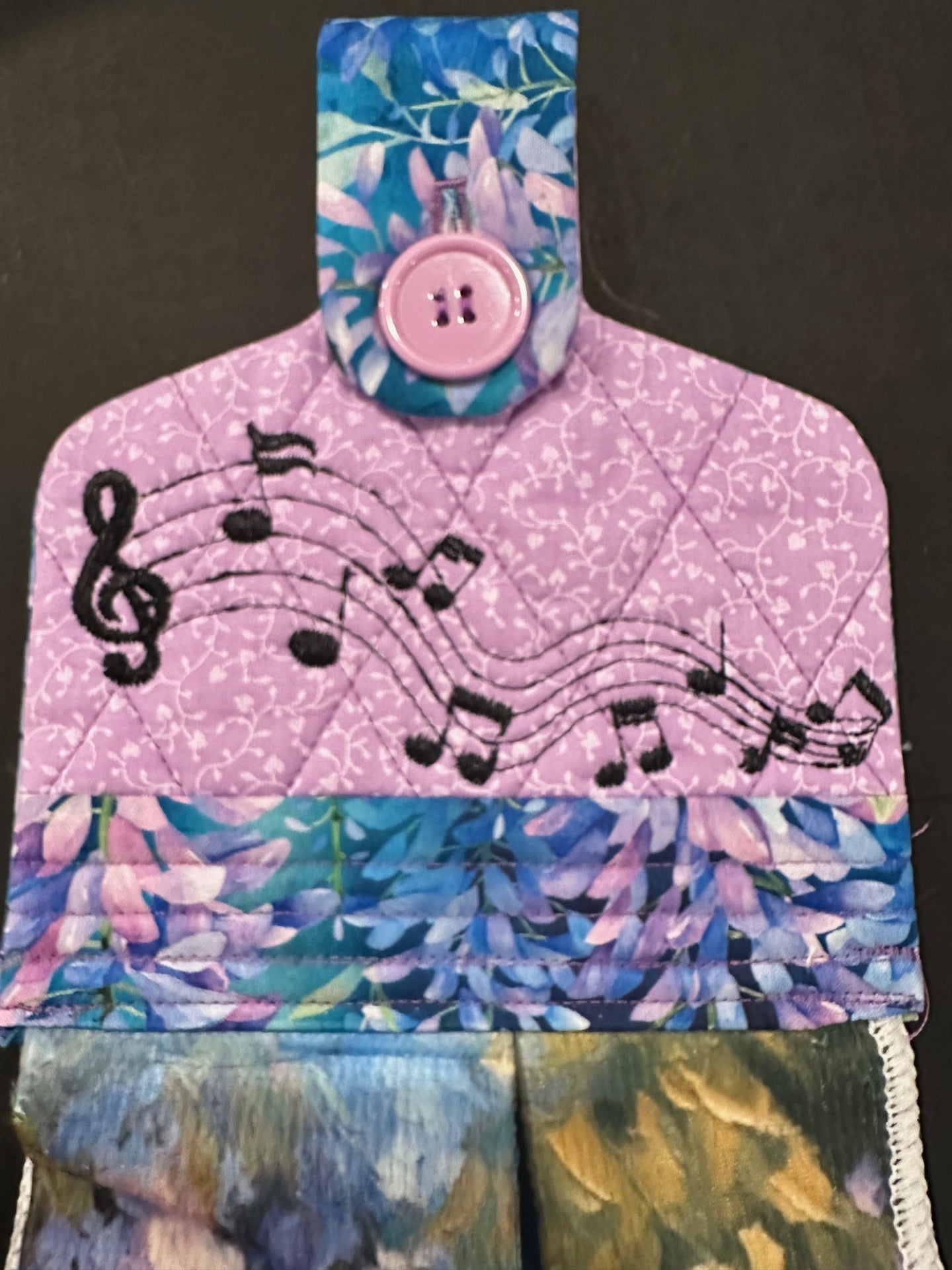 Music with Floral Towel with Topper