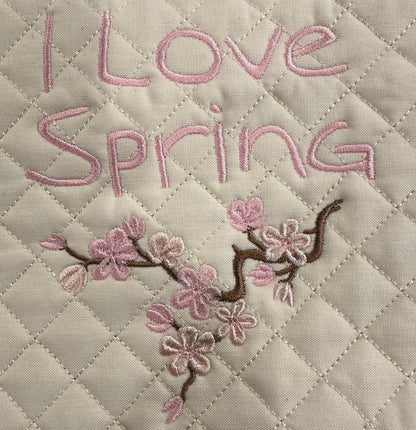 I Love Spring with Cherry Blossoms POTHOLDER