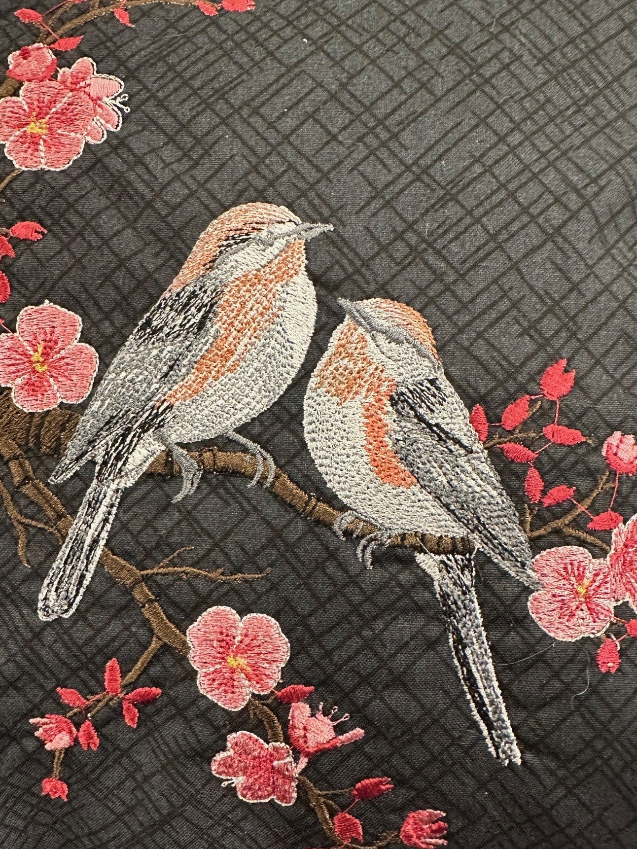 Cherry Blossoms with Birds Pillow