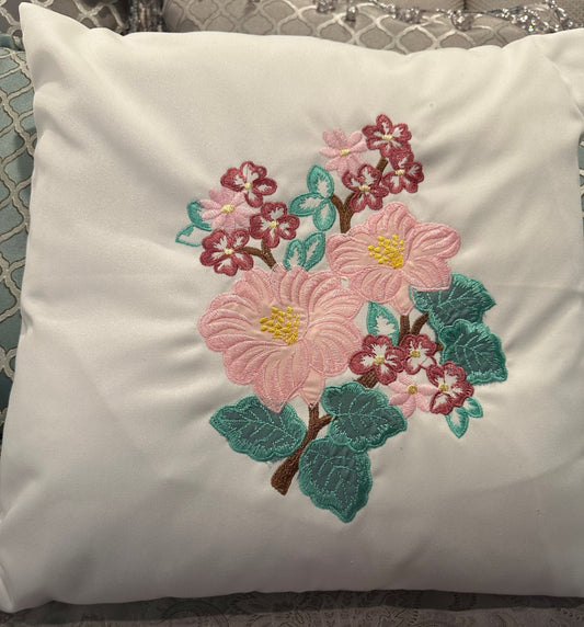 Pink Flowers Pillow