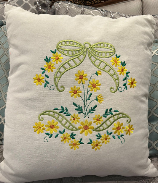 Yellow Daisy Pillow