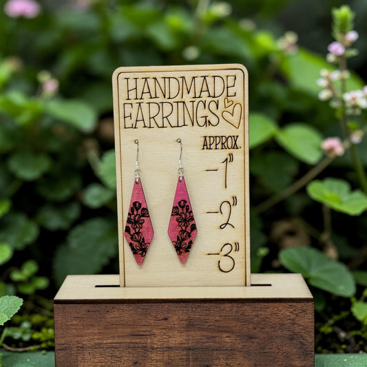 Watercolor Cherry Blossom Diamond Earrings