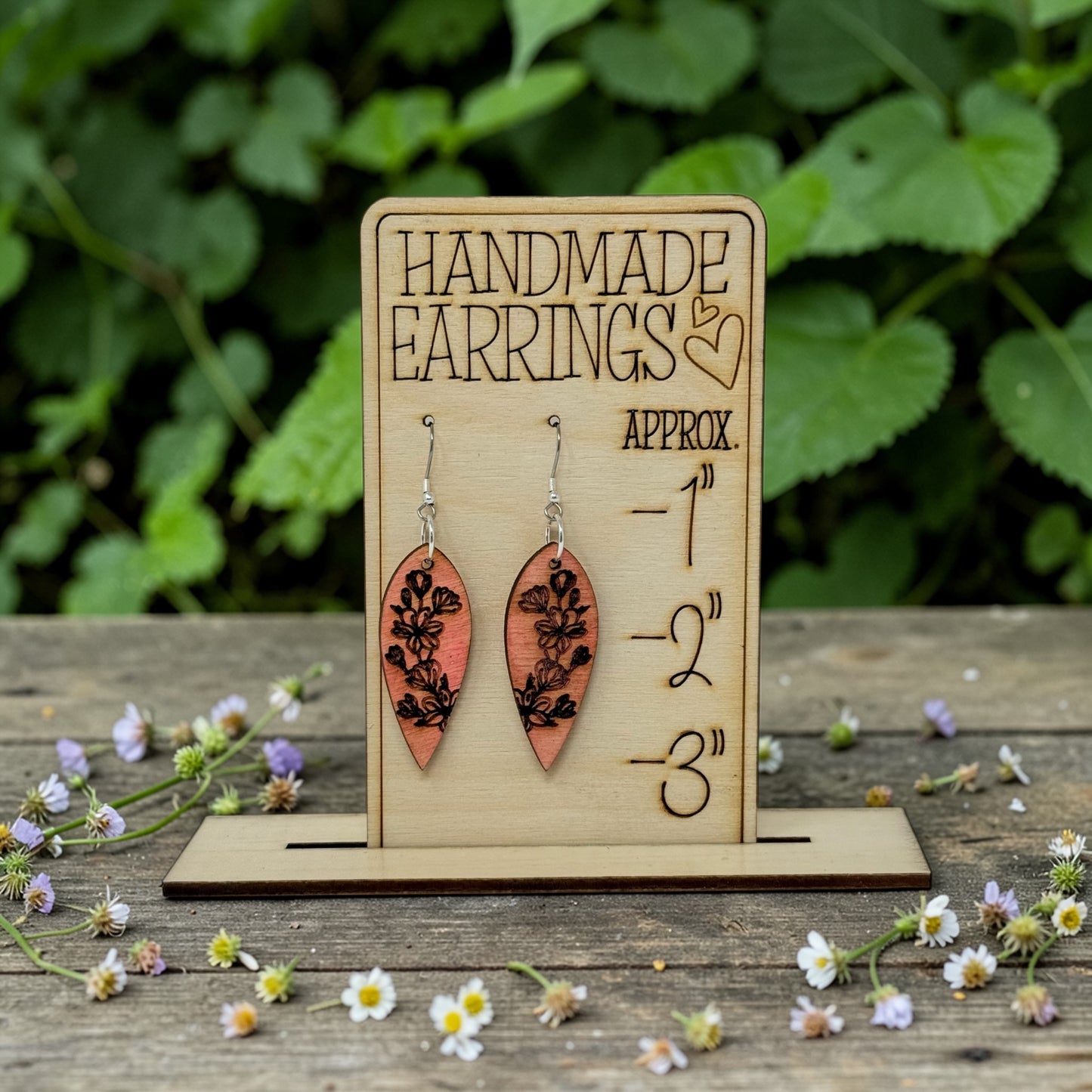 Watercolor Cherry Blossom Teardrop Earrings