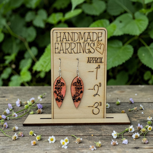 Watercolor Cherry Blossom Teardrop Earrings
