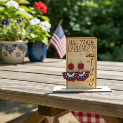 Patriotic Bunting Dangle Earrings