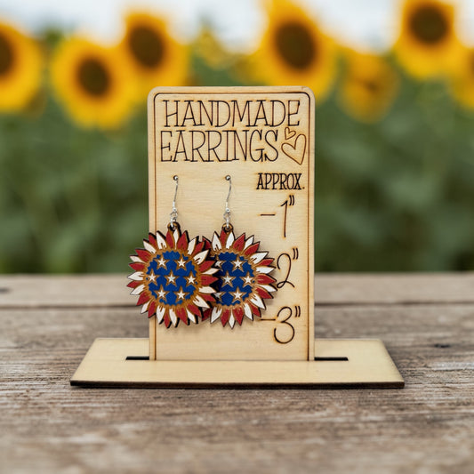 Patriotic Sunflower Earrings