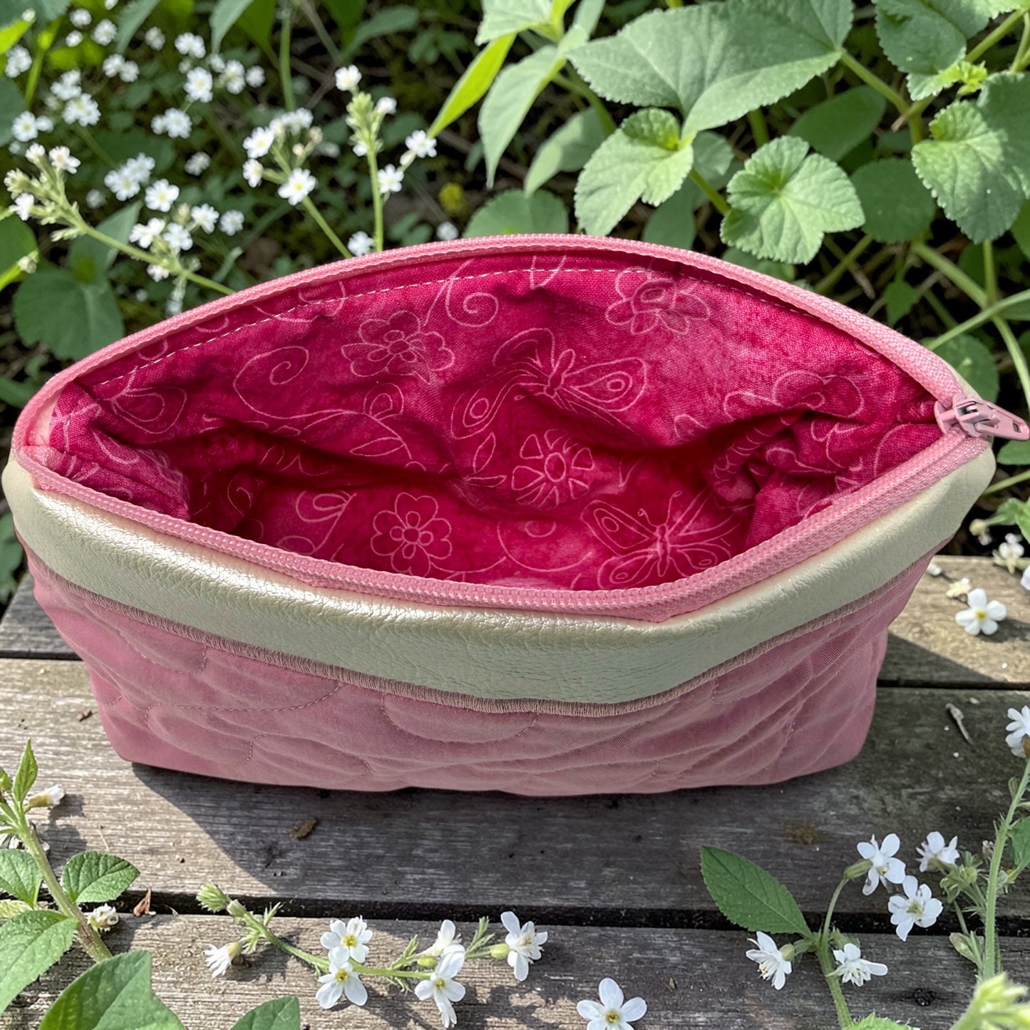Two-Tone Pink Accessory Bag