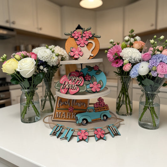 Fresh Flower Market: Spring Bloom Tiered Tray Bundle